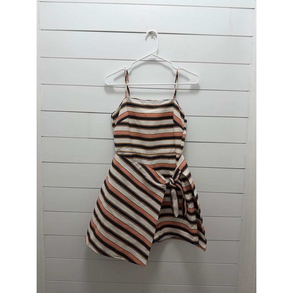 Adelyn Rae Romper Dress Skort striped size Small Boho Chic Resort Wear Coastal